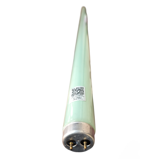 T-shaped metal component with a cylindrical section and threaded end on a white background