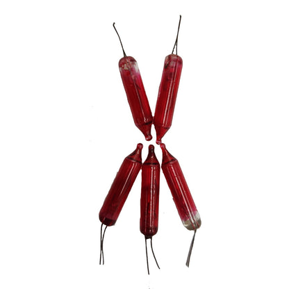 Red cylindrical objects with black wires on a white background Christmas Light Bulbs Assorted Colors (25pcs of bulbs per pack + 10pcs of bulbs Free for Warranty) Electx Electrical Supply