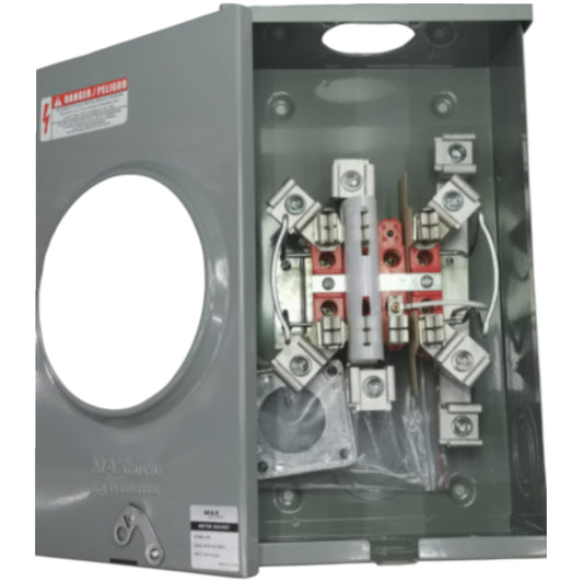 Cirtech Rectangular Meter Base 7 Jaws 1 1/4 Inch Hub Size KWH Meter Base Max 200A