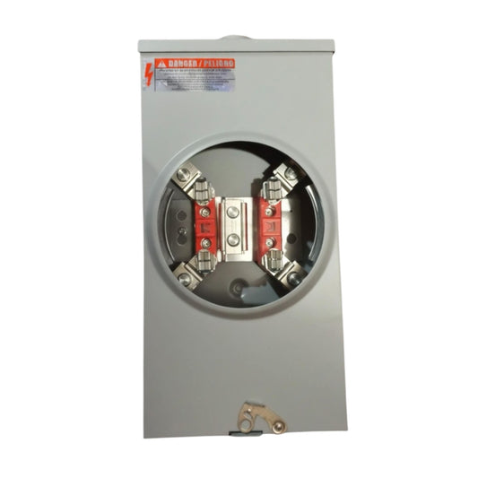 Electrical panel with wiring connections on a white background