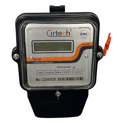 Cirtech electric meter on a white background Cirtech KWH Meter 60A 2W Single Phase Submeter MT-60i 2 Wire Single Phase LCD Monitor Electx Electrical Supply
