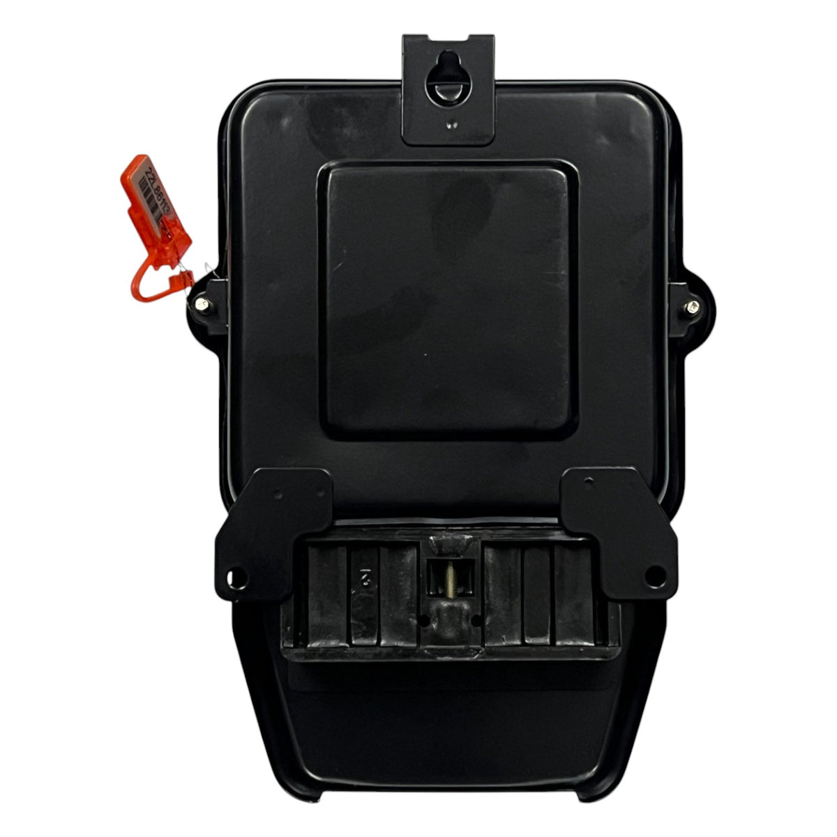 Black plastic component with a red safety switch on a white background Cirtech KWH Meter 60A 2W Single Phase Submeter MT-60i 2 Wire Single Phase LCD Monitor Electx Electrical Supply