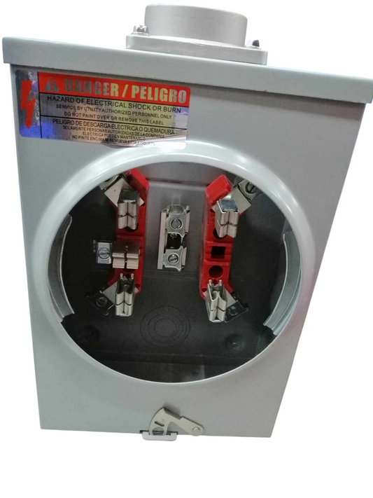 Cirtech KWH Meter Base 5 Jaws Square Type electrical component with warning label and secure mounting