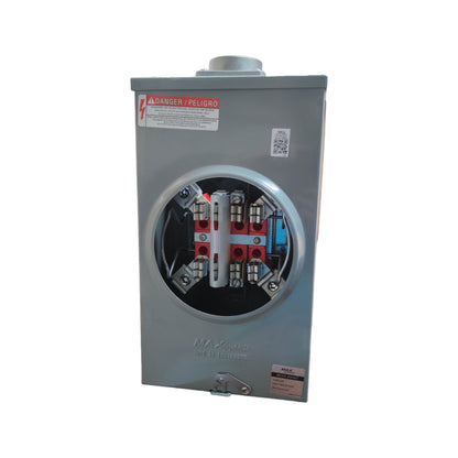 Cirtech KWH Meter Base 8 Jaws 1 1/2 Inch Hub Rectangular Meter Base Max 200A