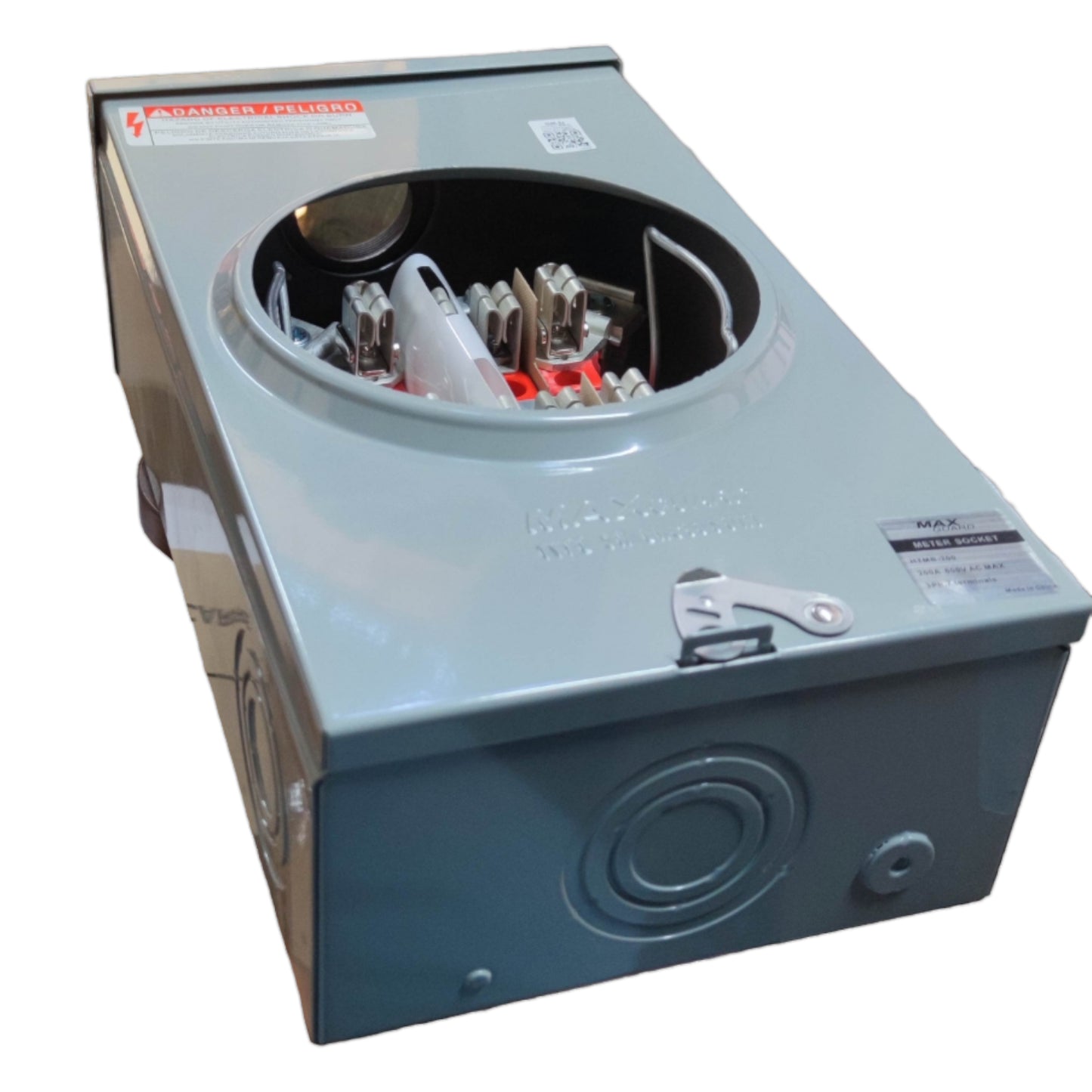 Cirtech Rectangular Meter Base 5 Jaws 1 1/2 Inch Hub Size KWH Meter Base Max 200A