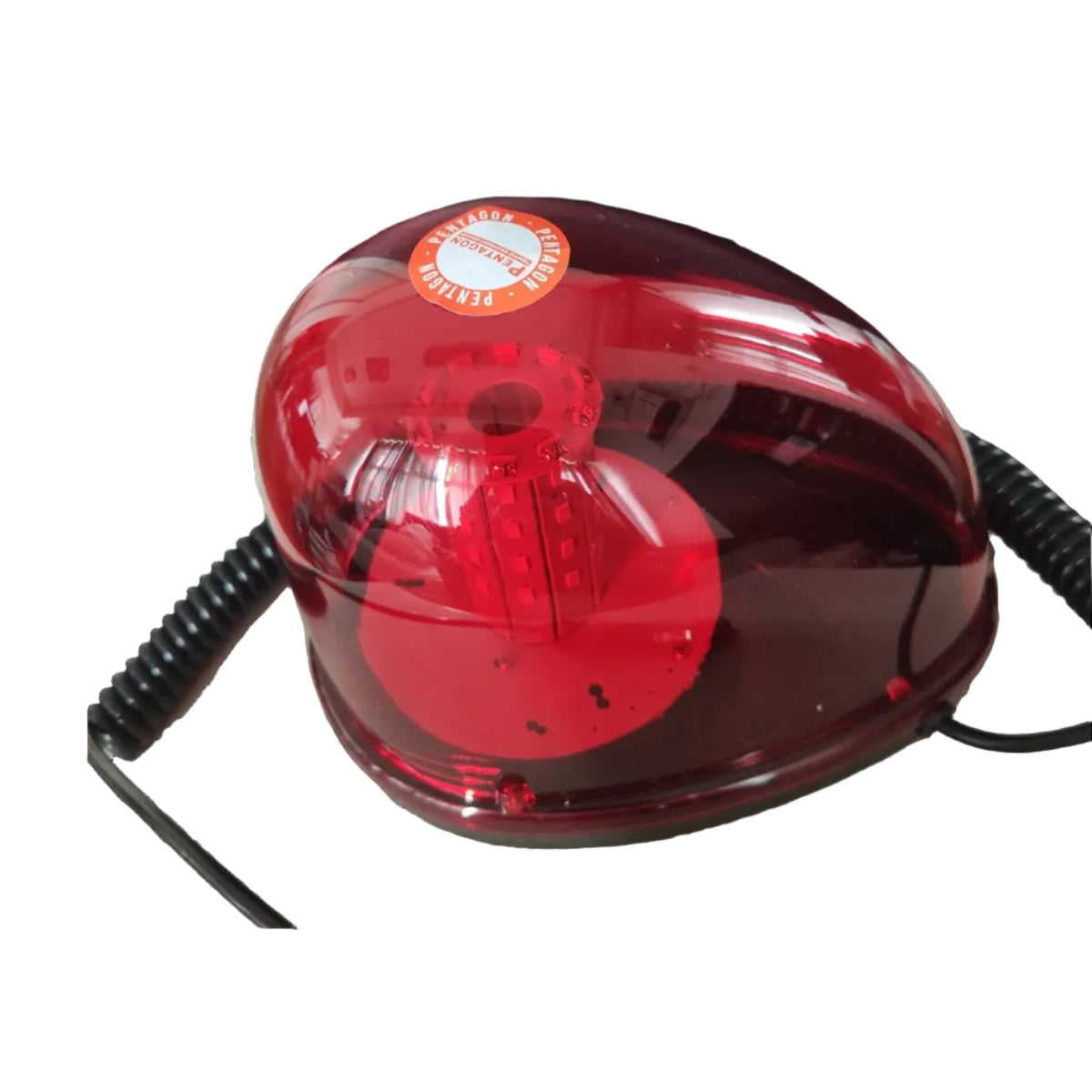 Code Red magnetic base emergency light 12V 24V with red dome and flexible attached cables