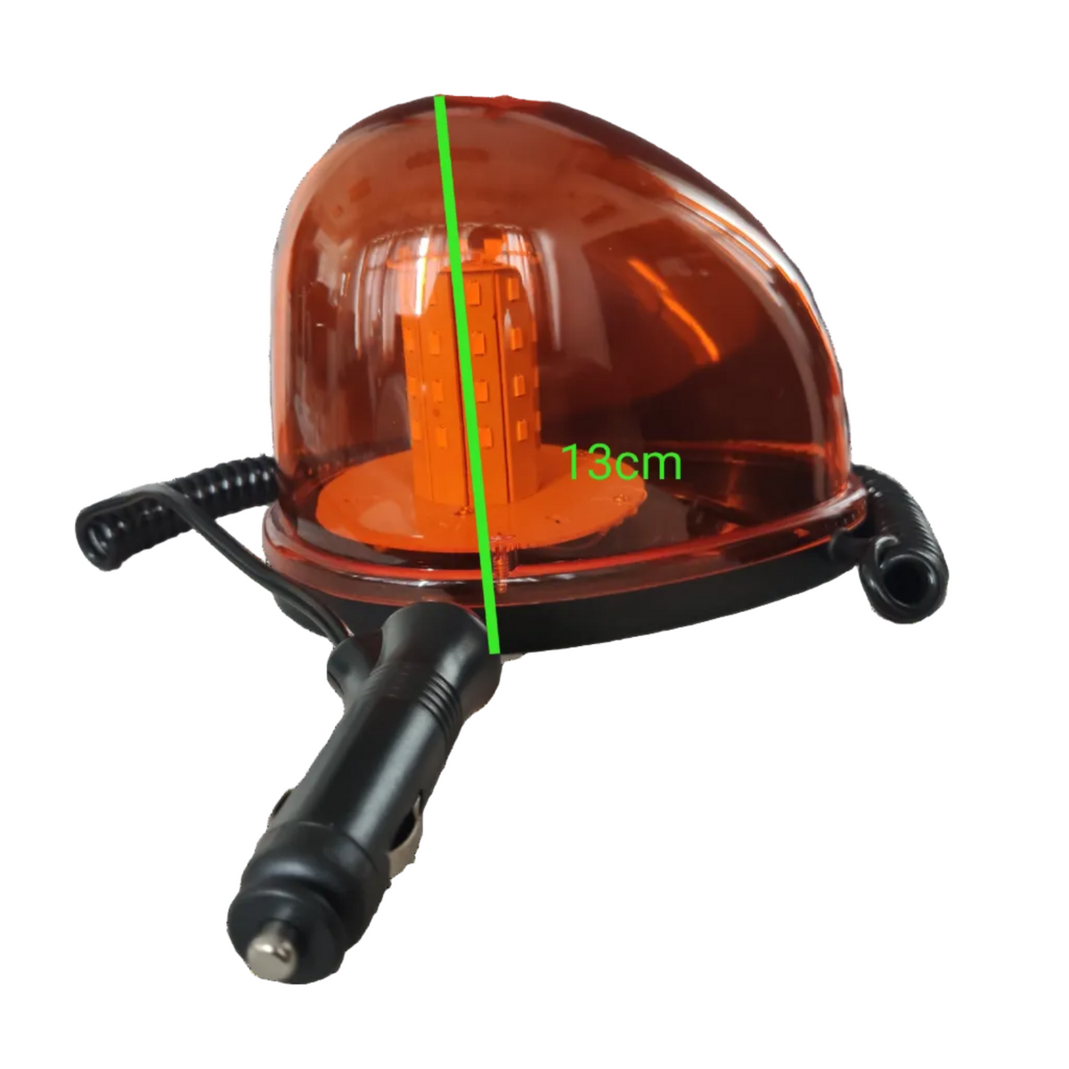 Code Red magnetic base emergency light 12V 24V with orange dome and black cigarette lighter plug