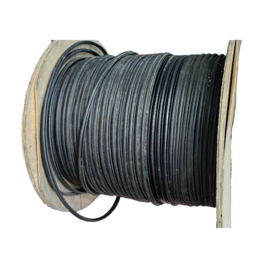 Comcom RG6 with Messenger black cable wire spool for outdoor telecommunications and cable TV use