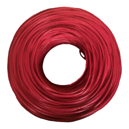 A coiled red cable or wire spool photographed on a plain white background.