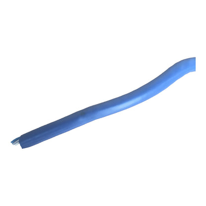 A single curved blue tube or hose shown on a plain white background.