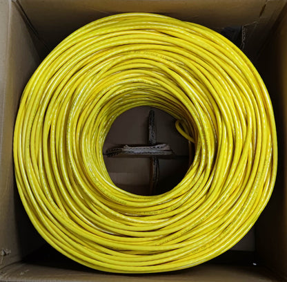 Comscope Precut CAT6 UTP 300 Meters 1 Roll , LAN Cable, Ethernet Cable, Data Cable, Internet Cable, CAT 6 Cable AWG 24 Solid 4 Pairs Yellow