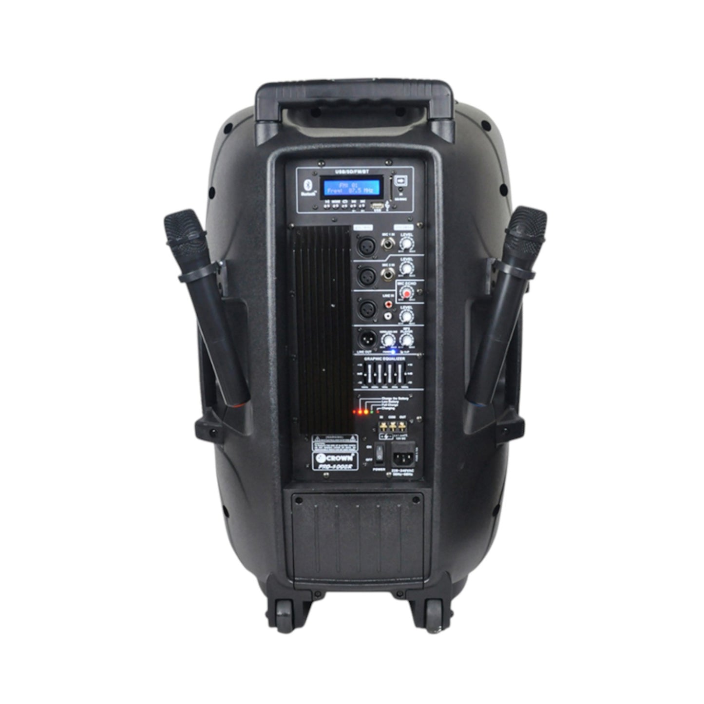 Crown Portable Speaker 600W 15 Inches Woofer + 12 x7 Inches Tweeter 2 Way 4-8 Ohms Portable Sound System PRO-5008