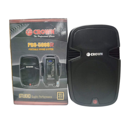 Crown Portable Speaker 600W 15 Inches Woofer + 12 x7 Inches Tweeter 2 Way 4-8 Ohms Portable Sound System PRO-5008