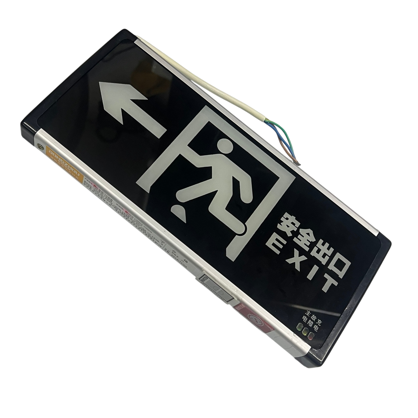 Exit Sign Left Arrow Running Man Glass 220V 3W Green DZ-BLZD-1LRE3W (E)SF