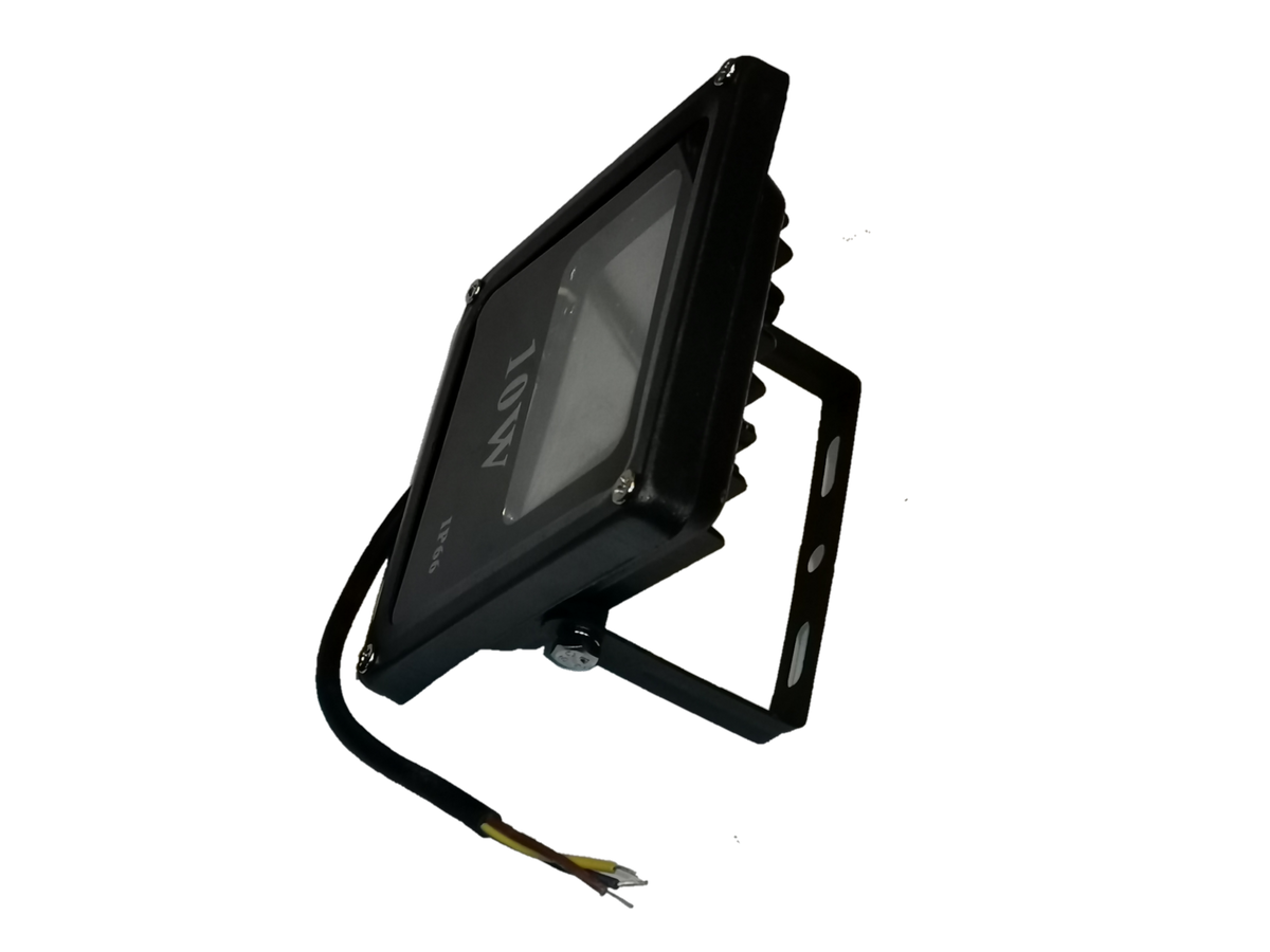 Denko waterproof 10W LED light for outdoor use with black frame and mounting bracket