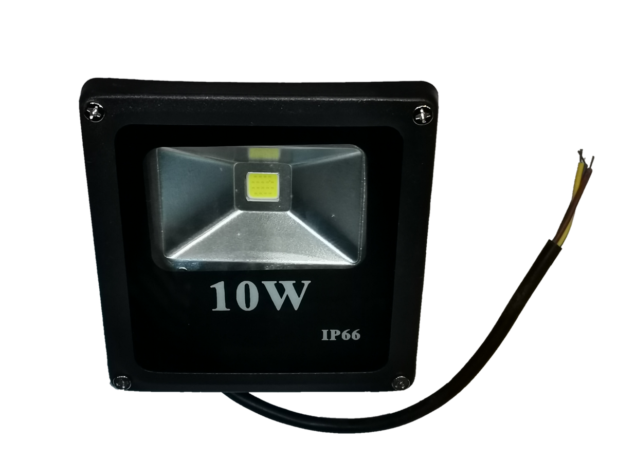 Denko waterproof 10W LED light for outdoor use with IP66 rating and black housing