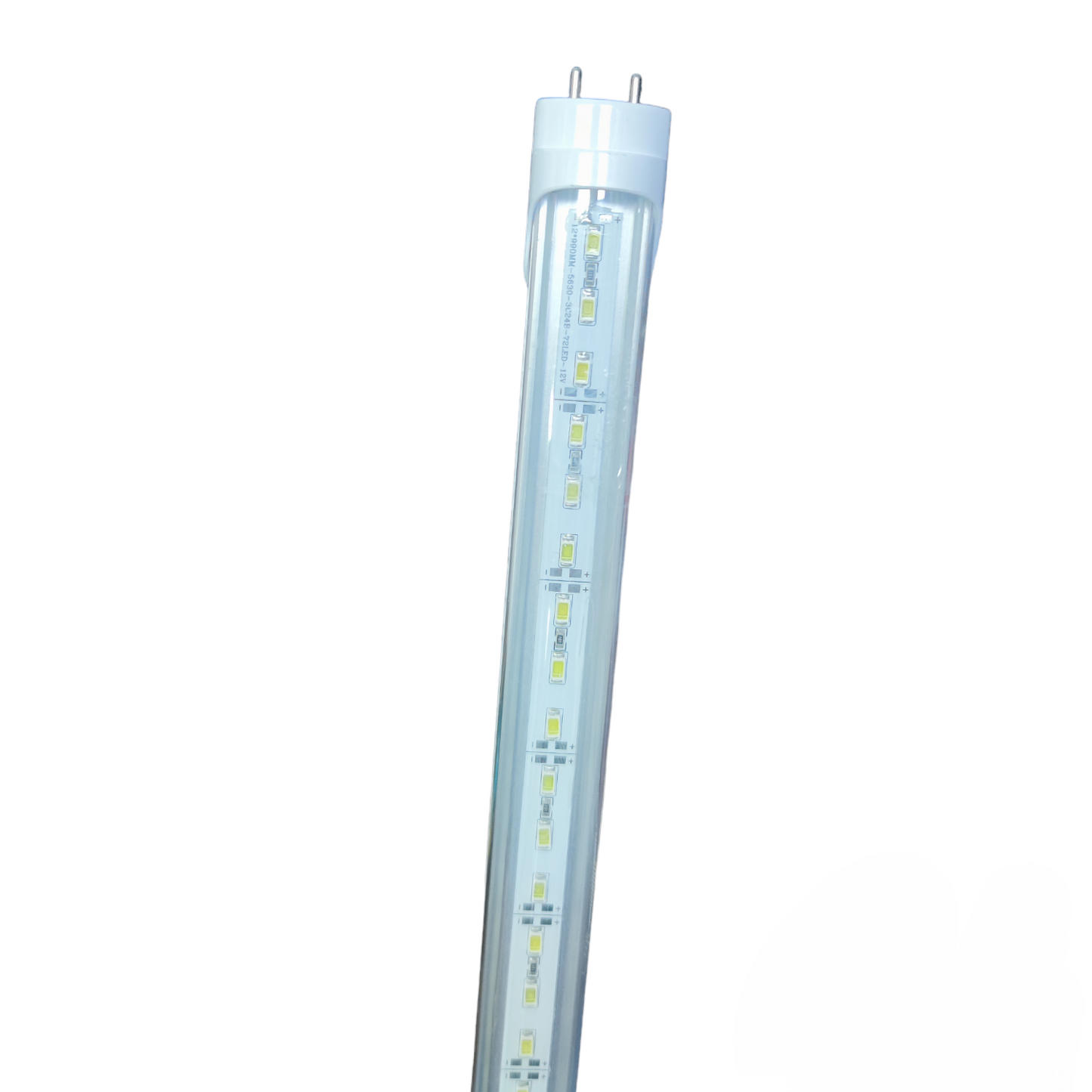 LED tube light on a white background Denko 18W LED Fluorescent Tube Daylight 6500K or Cool White Double Ended 12V 1.2 Meters Electx Electrical Supply