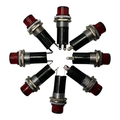 Seven red LED push-button indicator lights arranged in a circular pattern on a plain white background.