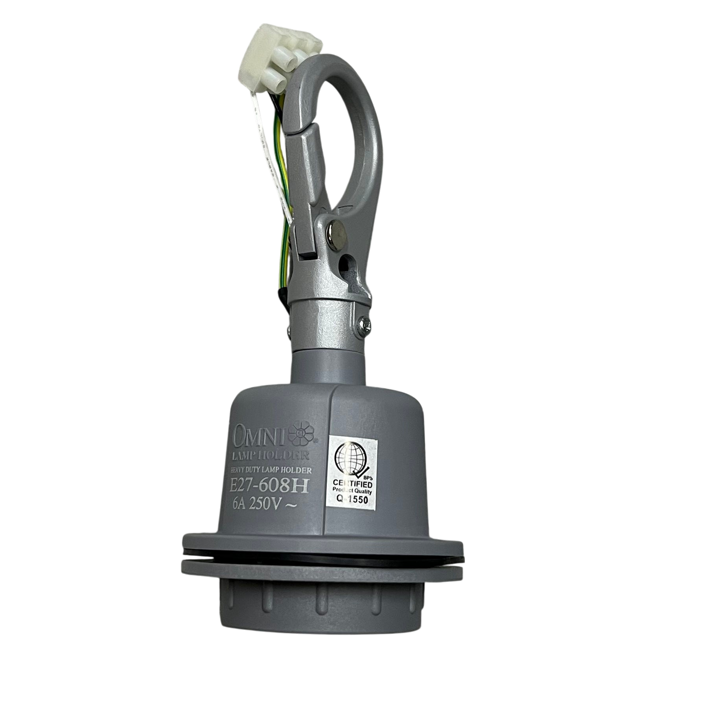 Omni Heavy Duty Lamp Holder E27, Outdoor E27 Socket  Straight Lamp Holder with Hook