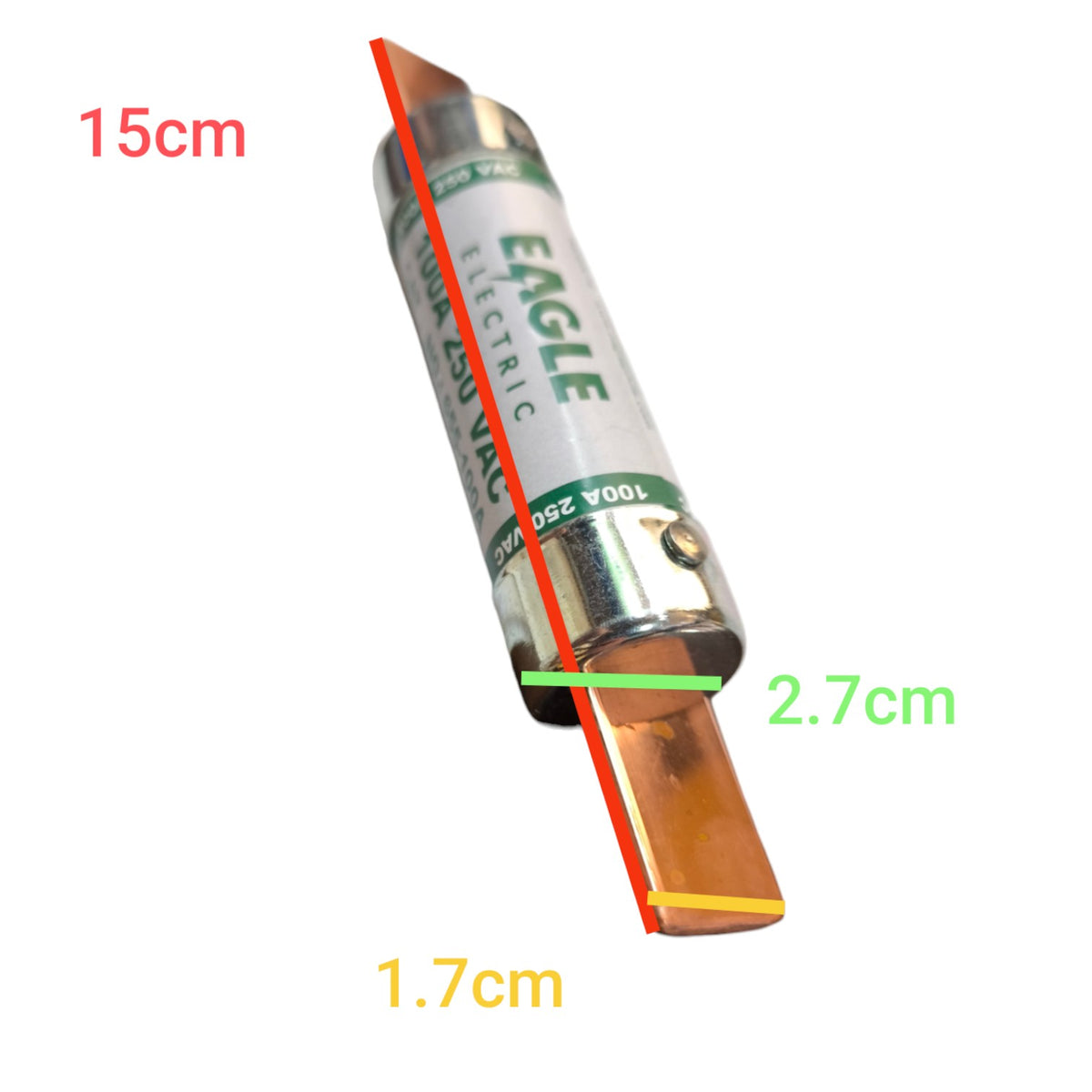 Eagle 100A 250V Non- Renewable Fuse Cartilage Fuse CAT655-100A-Electx Electrical Supply