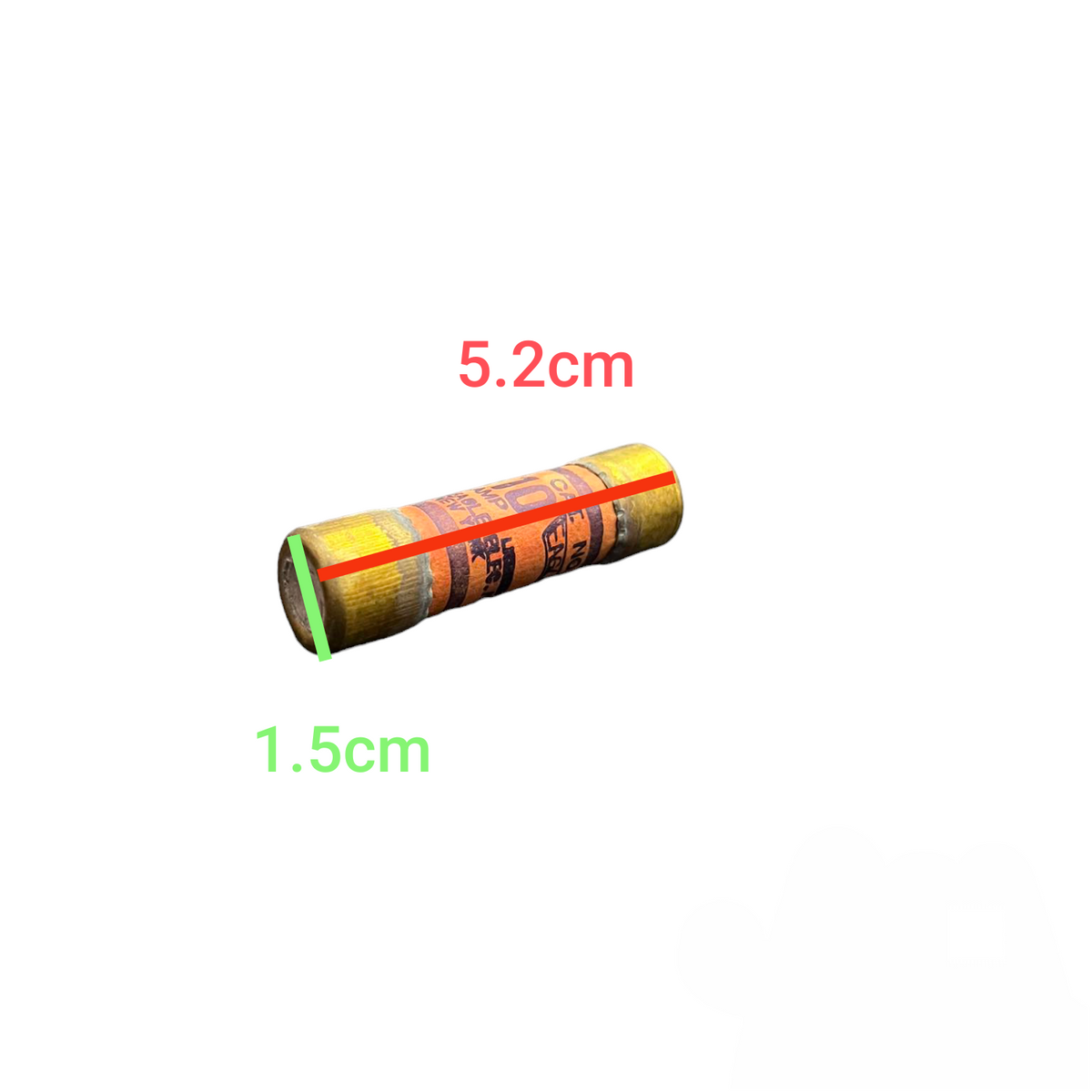 Eagle 10A fuse 220V Non Renewable shown in cylindrical design, measuring 5.2cm by 1.5cm