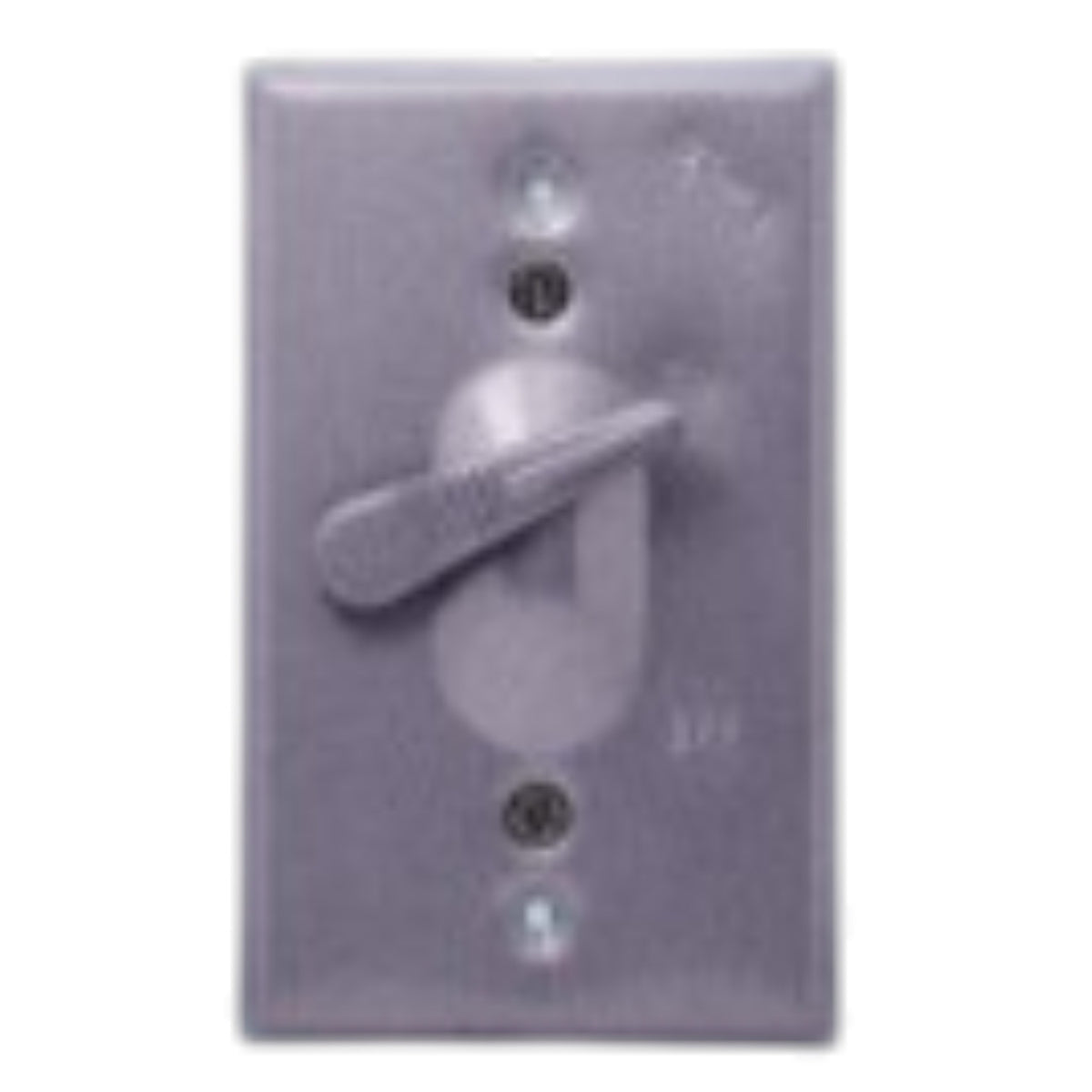 A single-toggle wall switch with a textured, metallic lavender-gray finish, shown against a plain white background.