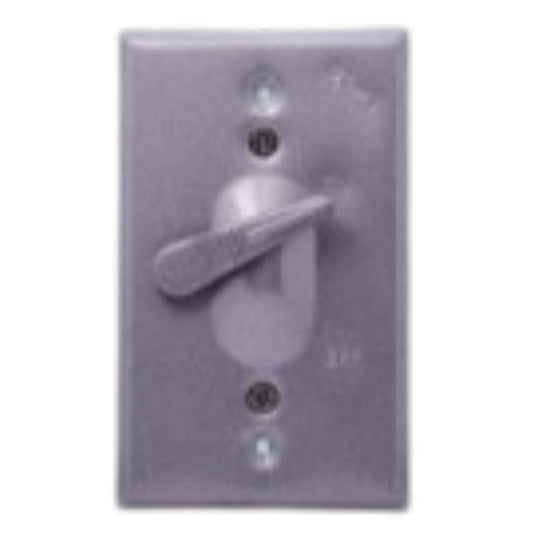 A single-toggle wall switch with a textured, metallic lavender-gray finish, shown against a plain white background.