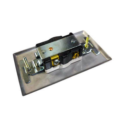 Eagle 1 Gang Tandem Outlet 15A 220V with Metal Plate Cover H1 816-C