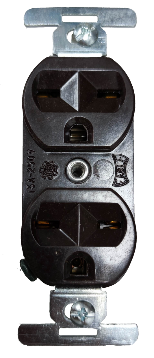 Eagle 2 Gang Tandem Outlet 15A 250V CAT826B