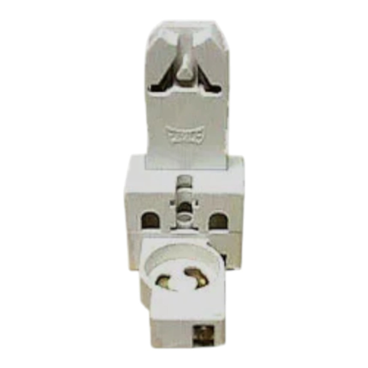 A white plastic electrical connector or terminal block component shown against a plain white background.