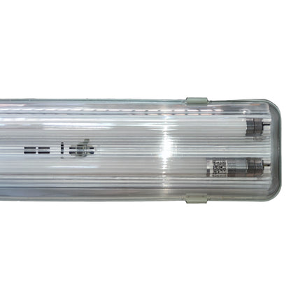 Ecolum 2x9W LED Daylight 6500K 220V with Opple 600mm Weatherproof Fixture Single Ended LED Fluorescent Tube RWP260+CFS01T8DL09X2