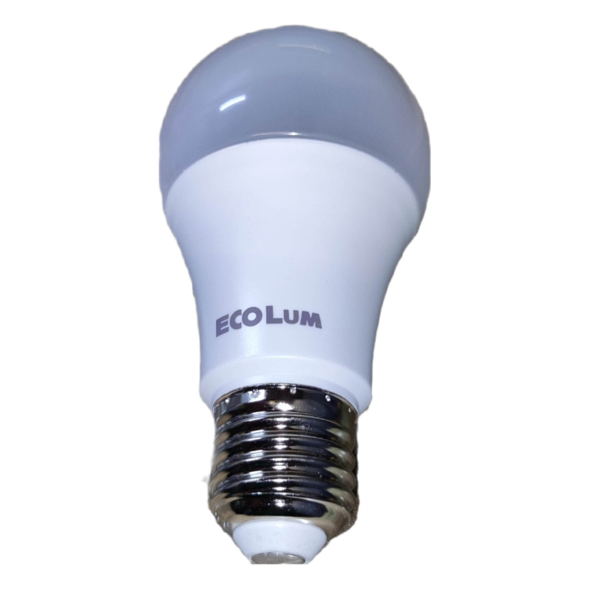 LED light bulb with 'Ecolum' branding on a white background