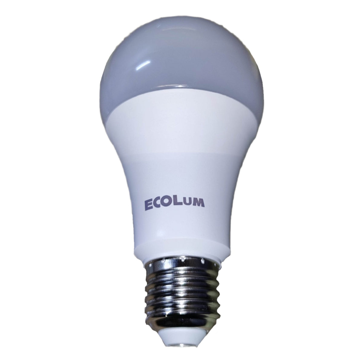 LED light bulb with ECOLUM branding on a white background