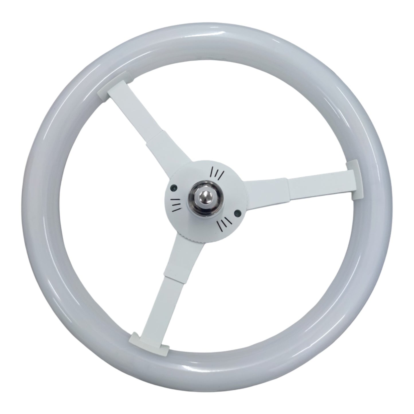 White steering wheel on a white background