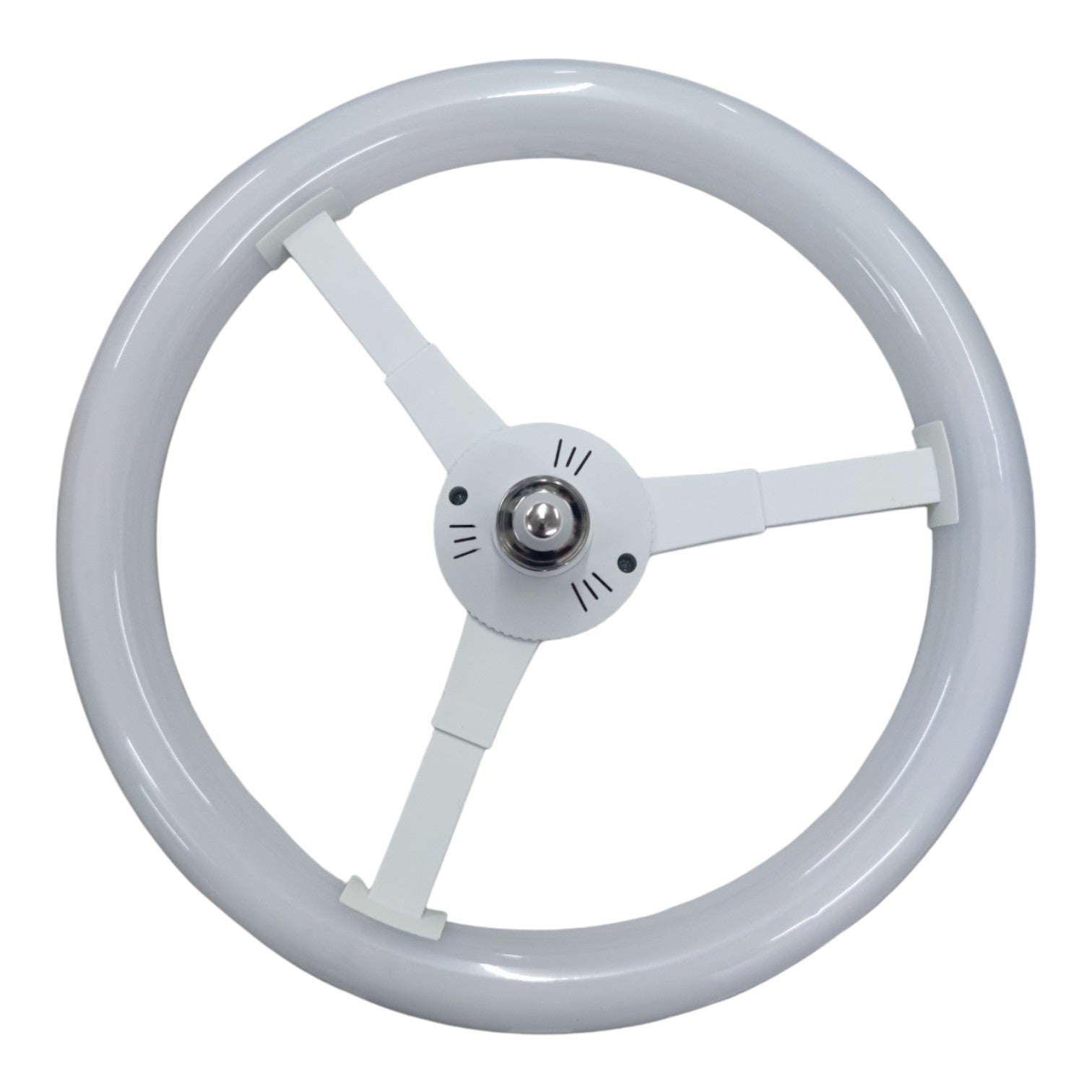 White steering wheel on a white background