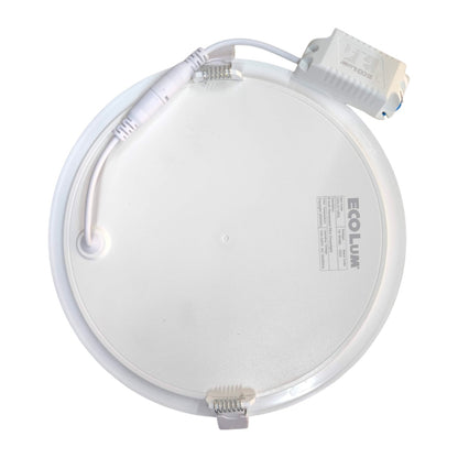 Round LED light fixture with visible brand 'Ecolum' on a white background