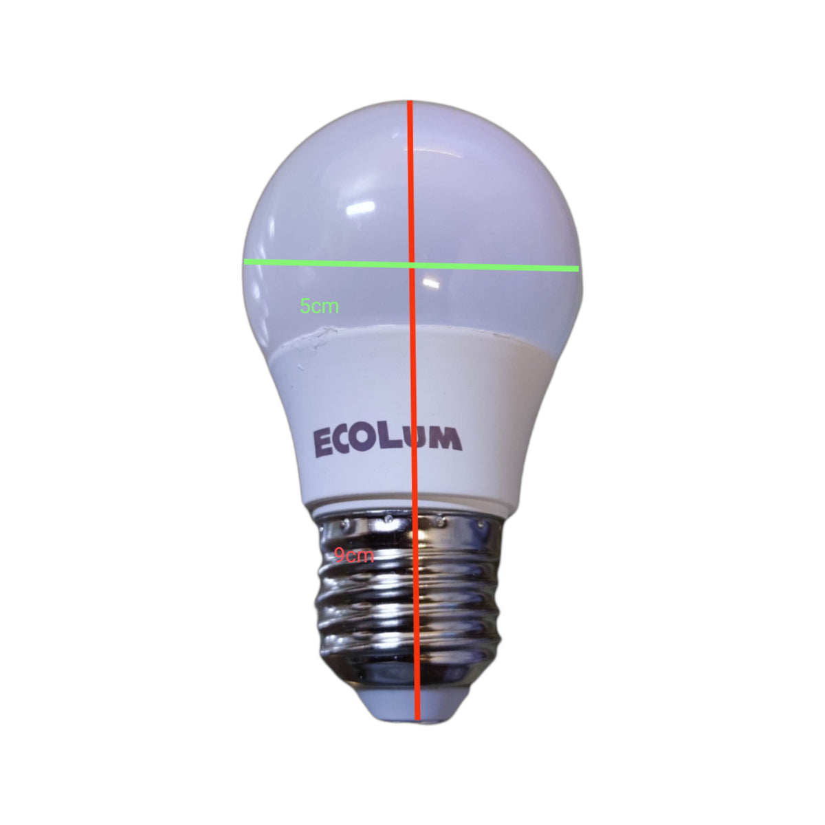 Ecolum 3W LED bulb warm white 220V E27 3000K with smooth round shape for energy-efficient lighting