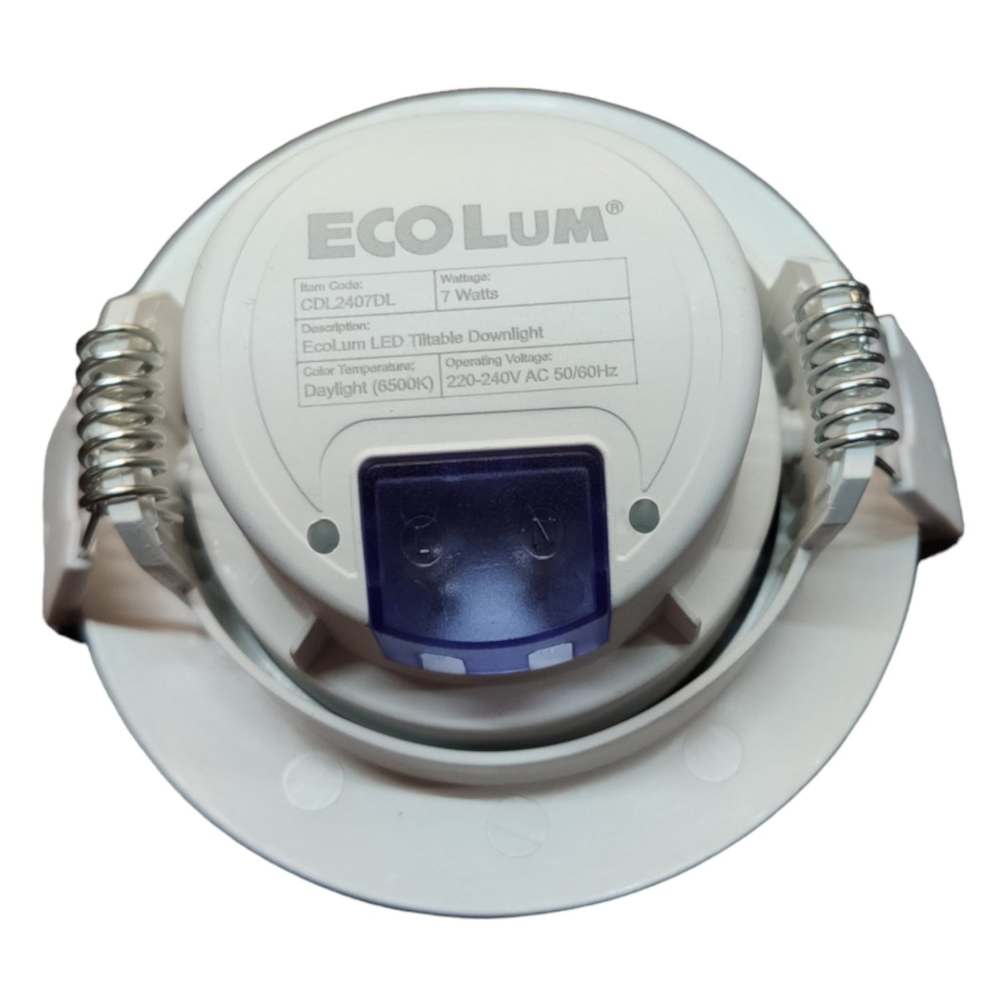 Ecolum LED downlight on a white background