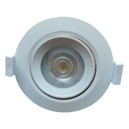 White recessed ceiling light on a white background