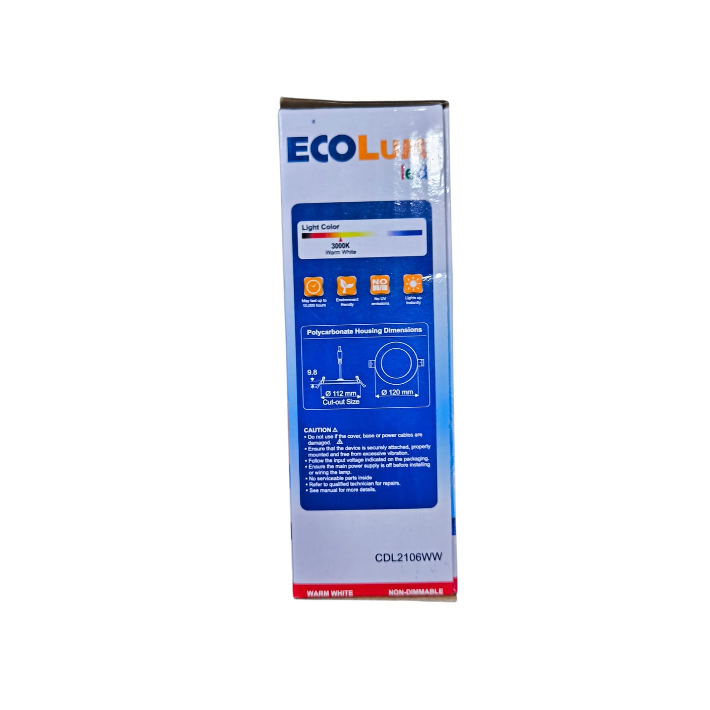 Ecolite packaging with product details on a white background