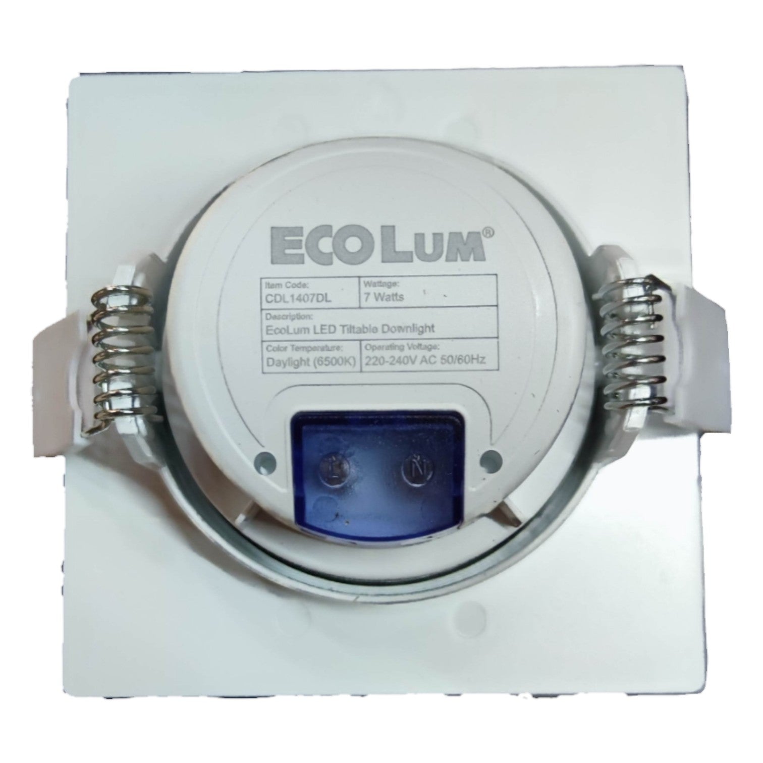 Ecolum LED downlight on a white background
