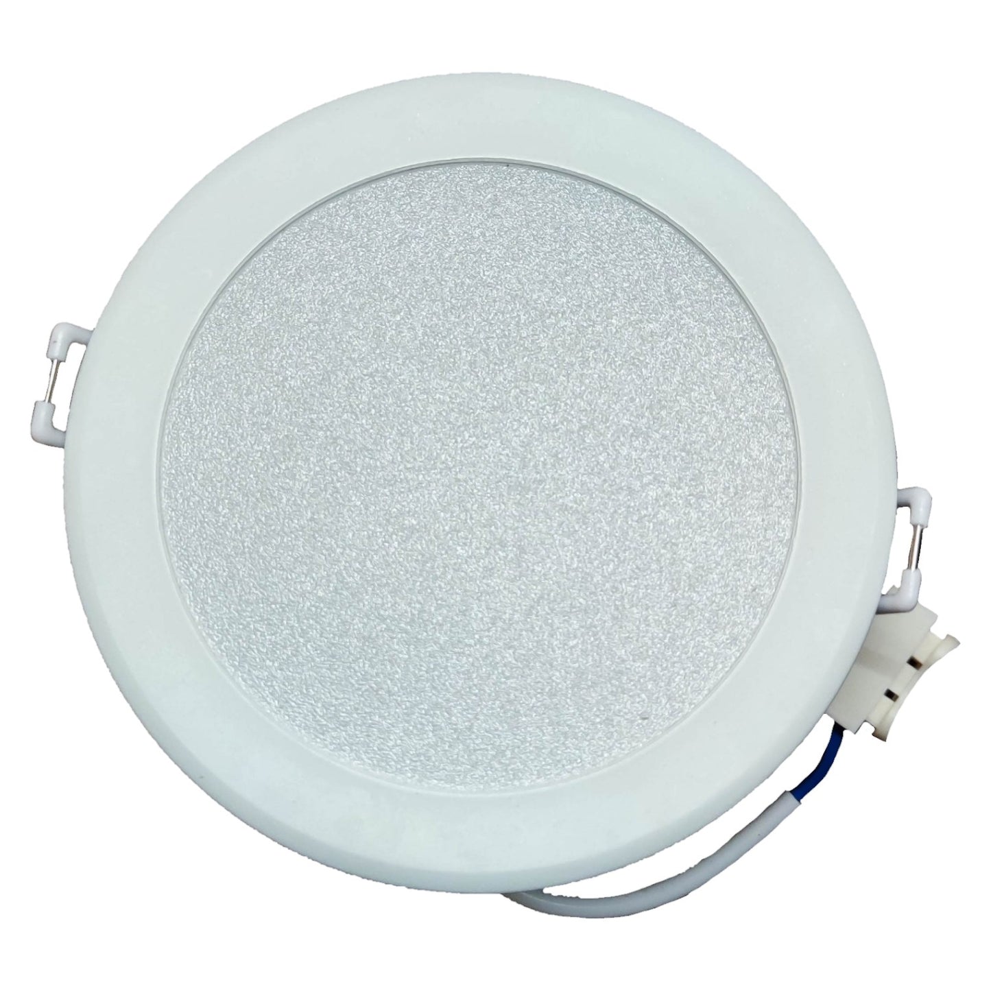 Round LED downlight on a white background