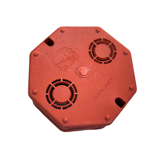 Elephant brand red PVC 4x4 electrical junction box with ventilation holes and secure lid