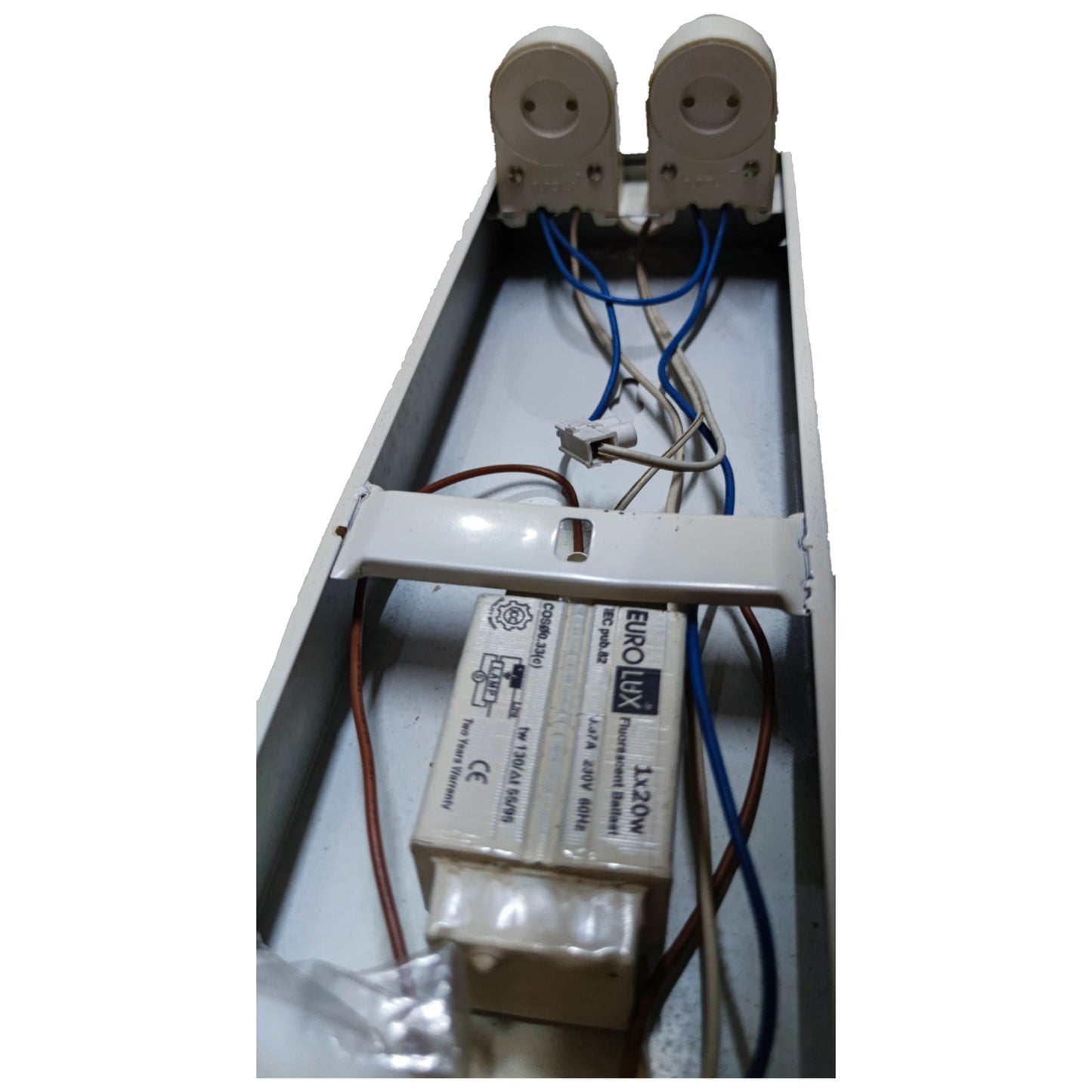 Eurolux 2x20W Box Type Fixture with Magnetic Ballast and Starter 220V, 2x18W Fluorescent Fixture Box type with Magnetic Ballast and Starter ( Lamps not included)