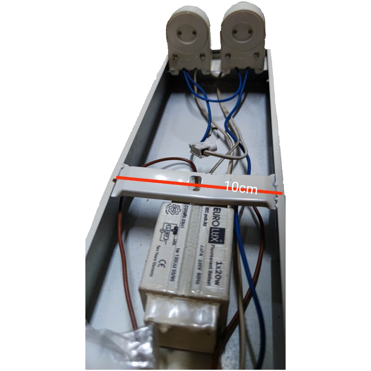 Eurolux 2x20W Box Type Fixture with Magnetic Ballast and Starter 220V, 2x18W Fluorescent Fixture Box type with Magnetic Ballast and Starter ( Lamps not included)