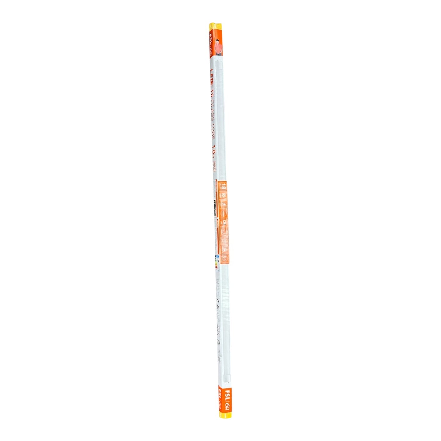 FSL 18W LED Fluorescent Tube T8 1.2M 220V Warm White 3000K Double Ended Electx Electrical Supply