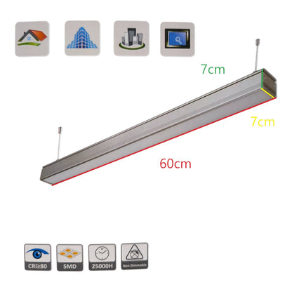 FSL 18W LED Linear Suspension Light 220V Warm White 3000K 1200 Lm Aluminum IP20 120 Beam Angle SSPL3C-18 600mm x 70mm x 70mm Pendant Mounting Electx Electrical Supply