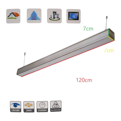 FSL 36W LED Linear Suspension Light 220V Daylight 6500K 2700 Lm Aluminum IP20 120 Beam Angle SSPL3C-36 1200mm x 70mm x 70mm Pendant Mounting Electx Electrical Supply