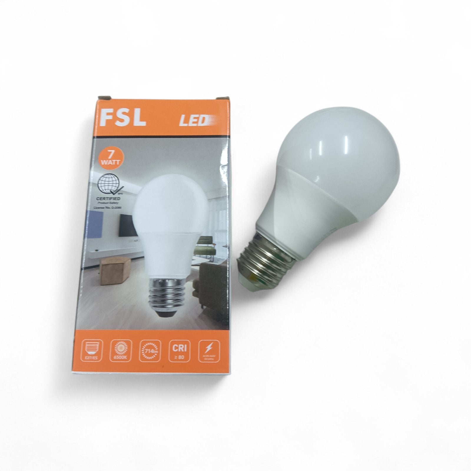 FSL 7W LED Bulb E27 180-265V Daylight 6500K B220V-7DL Electx Electrical Supply