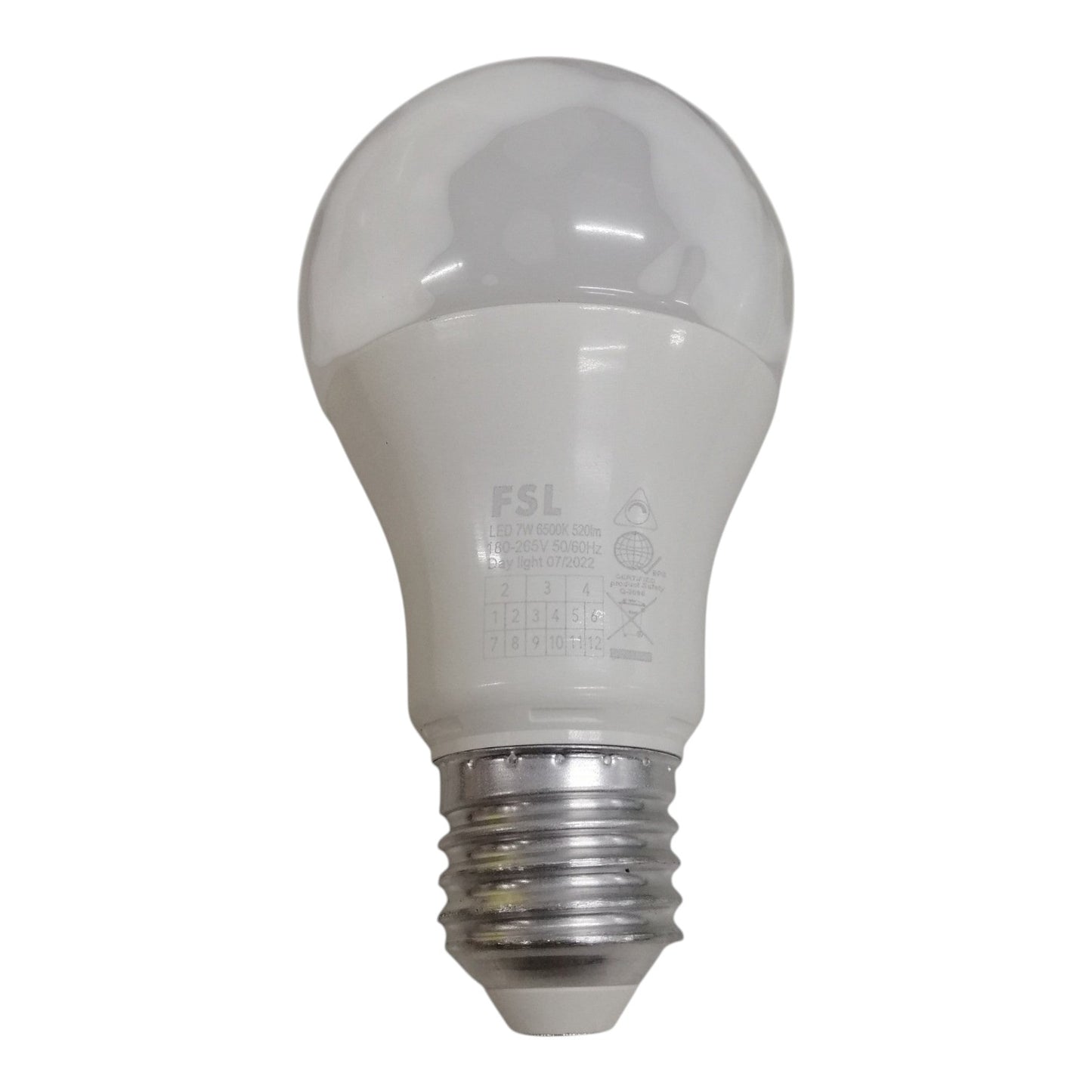FSL Dimmable LED Bulb 7W E27 180-265V Daylight Lm520 BA60D-7DL 6500K Electx Electrical Supply